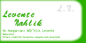 levente nahlik business card